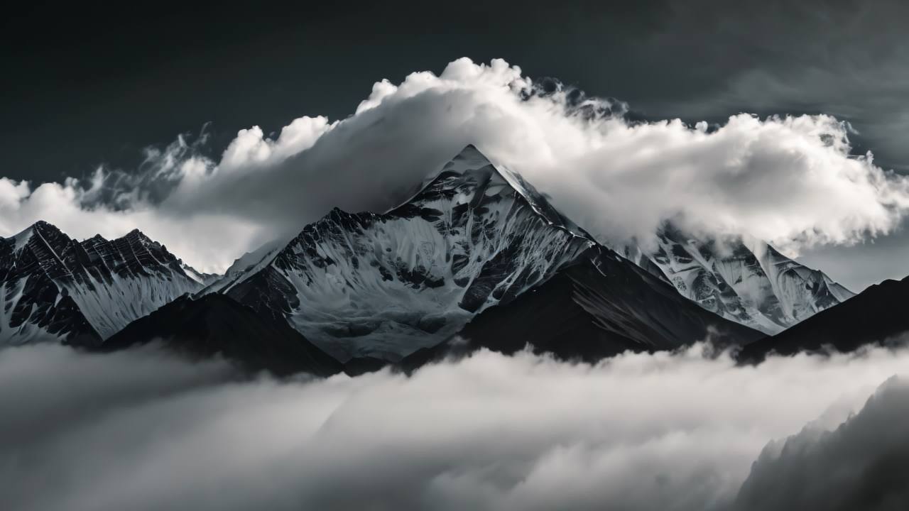 珠穆朗玛峰喜马拉雅山脉航拍日出日落云海延时 2