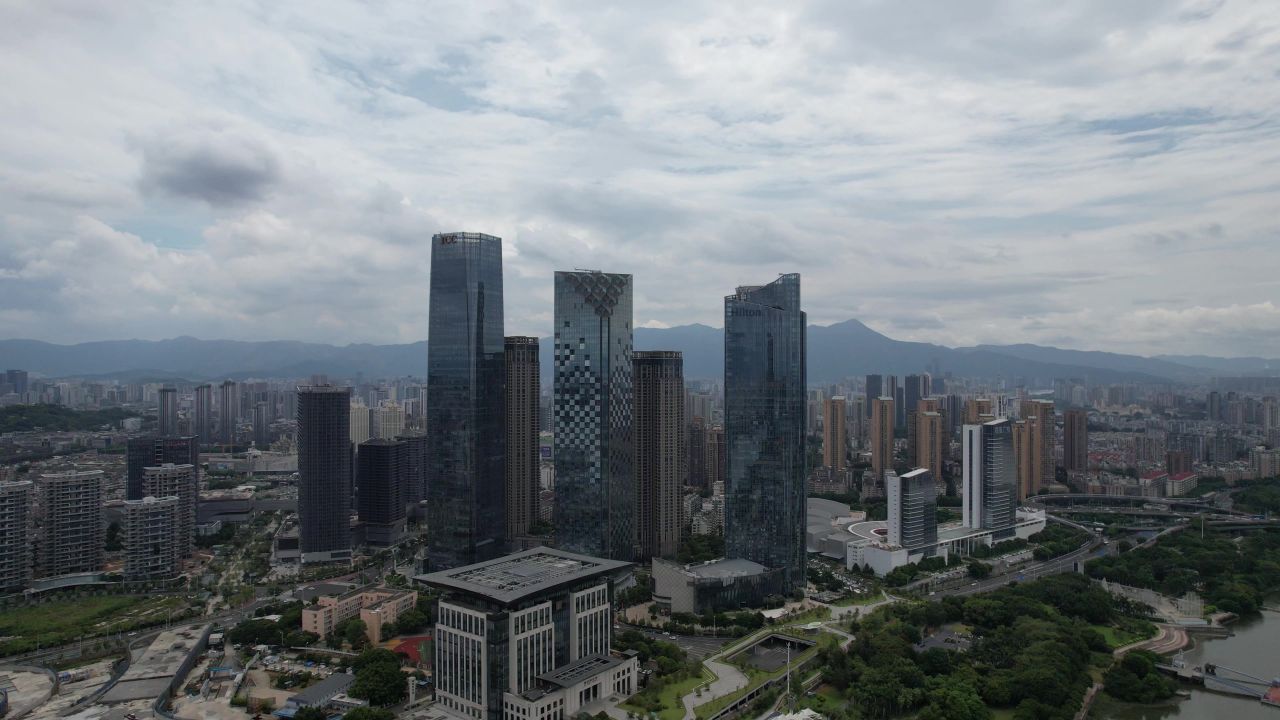航拍福建福州城市风光