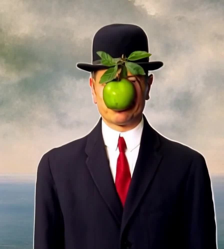 戴圆顶礼帽的苹果脸男人