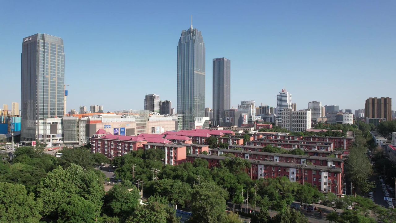 河北保定城市风光万博广场航
