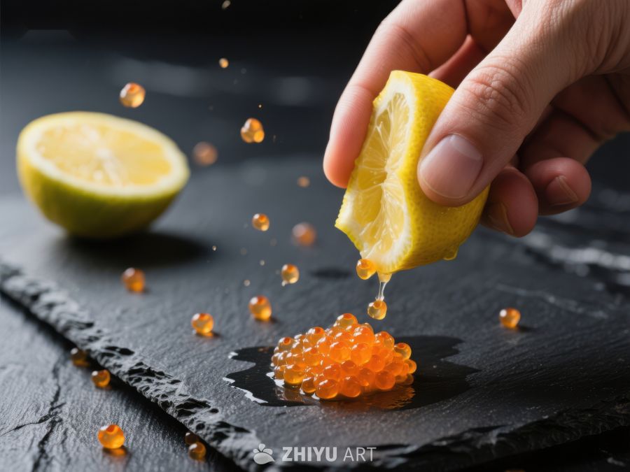 柠檬汁滴落鱼子酱瞬间 276