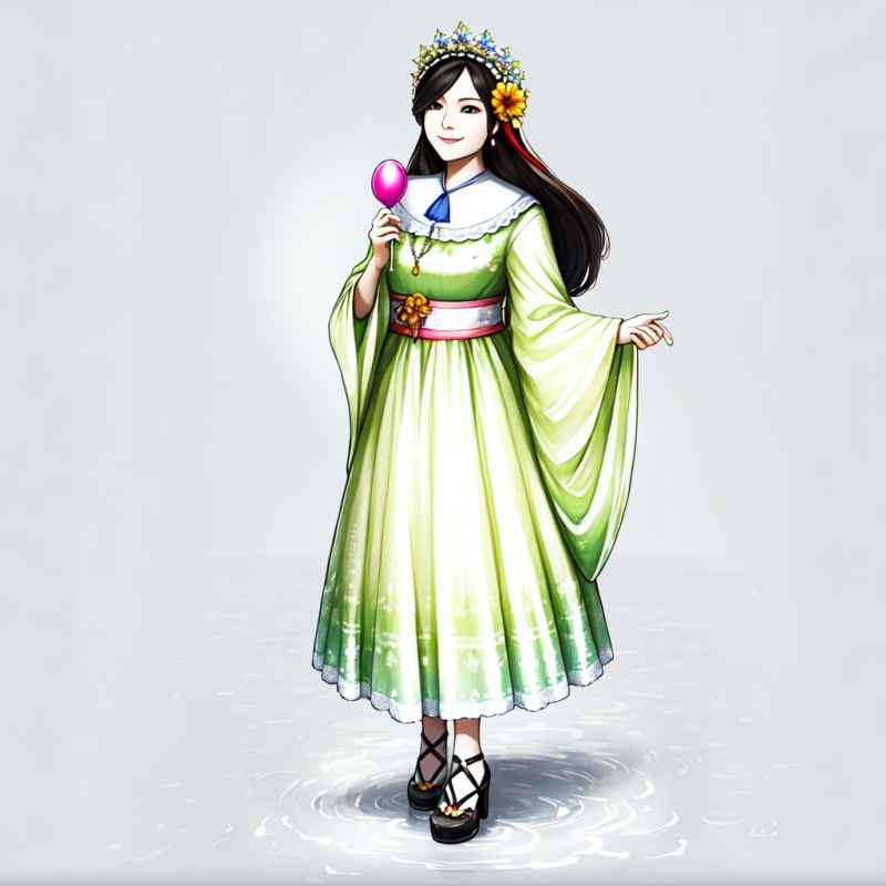 绿衣女