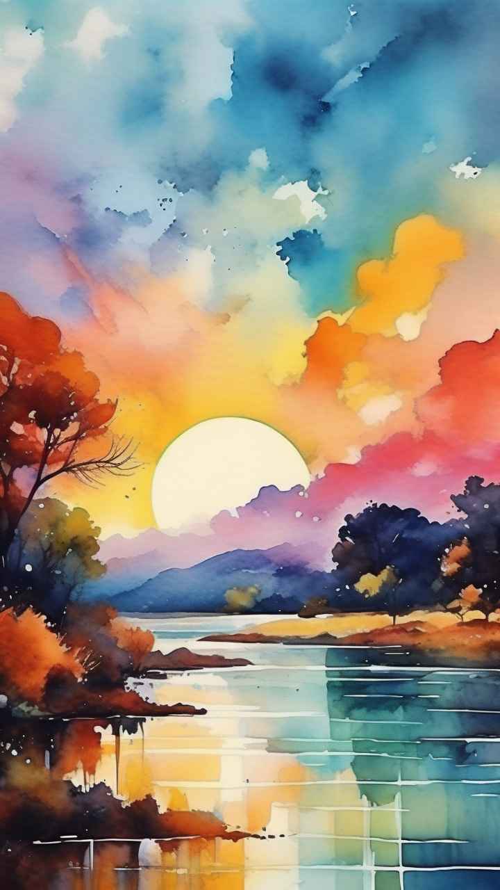 印象派风景色彩丰富的天空 30
