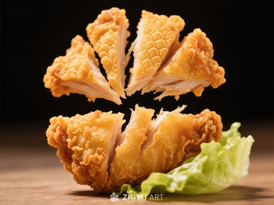 酥脆炸鸡块与生菜的完美搭配