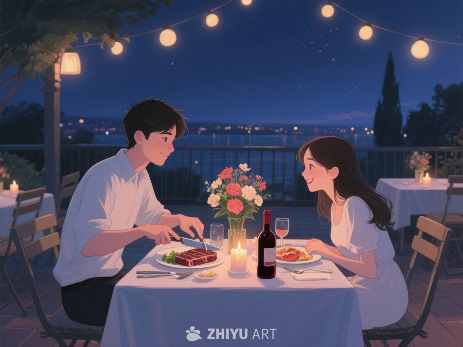夜景下的浪漫晚餐 1011