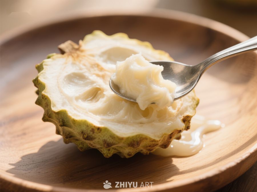 新鲜释迦果切片配勺子 739