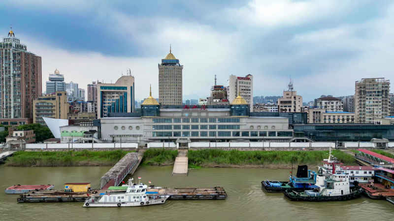 江西抚州城市风光航拍图 