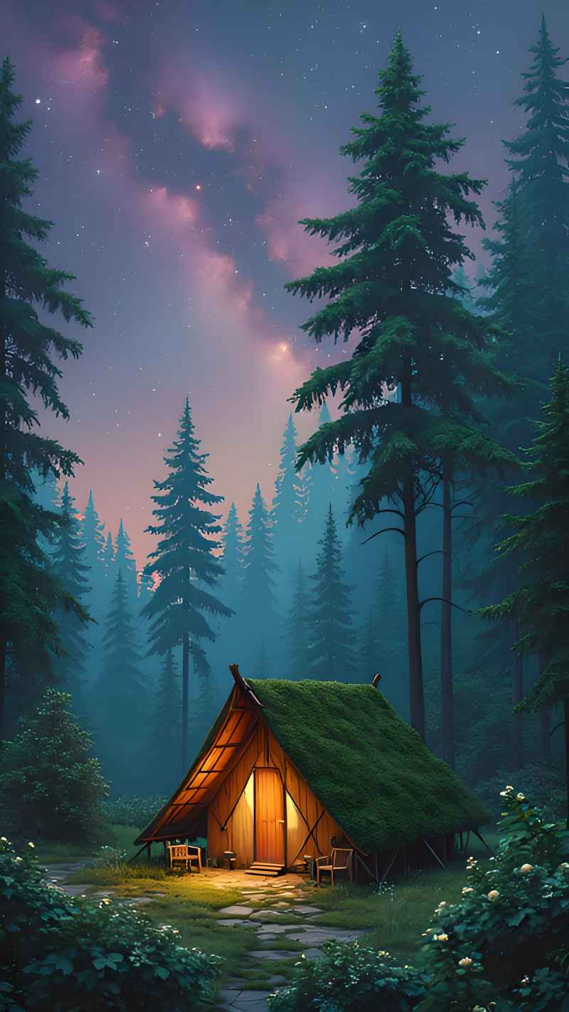 未来风格大自然森林超自然风景画质 64