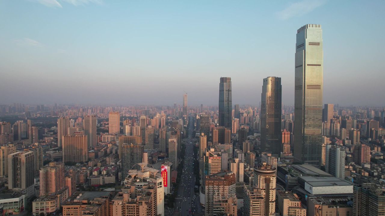 湖南长沙城市风光航拍 