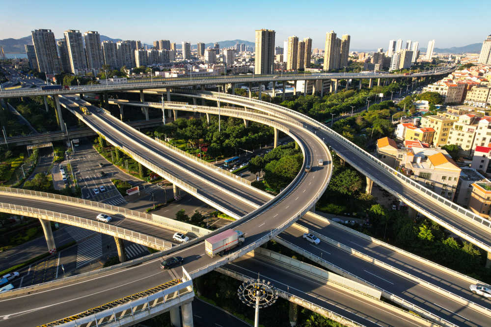 航拍城市立交桥景观