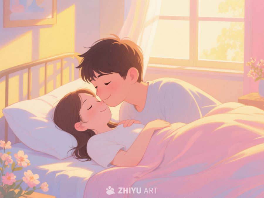 温馨晨光中的甜蜜依偎 704