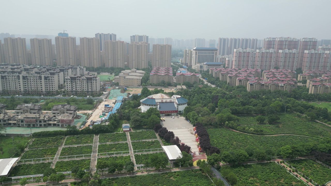  航拍山东菏泽曹州牡丹园4a景区