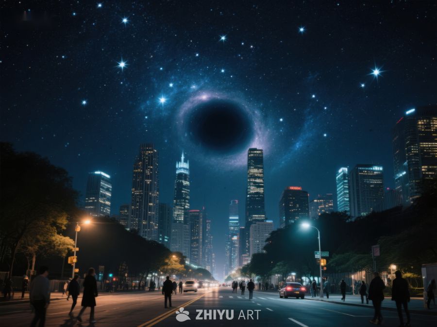 城市夜景与神秘黑洞 10