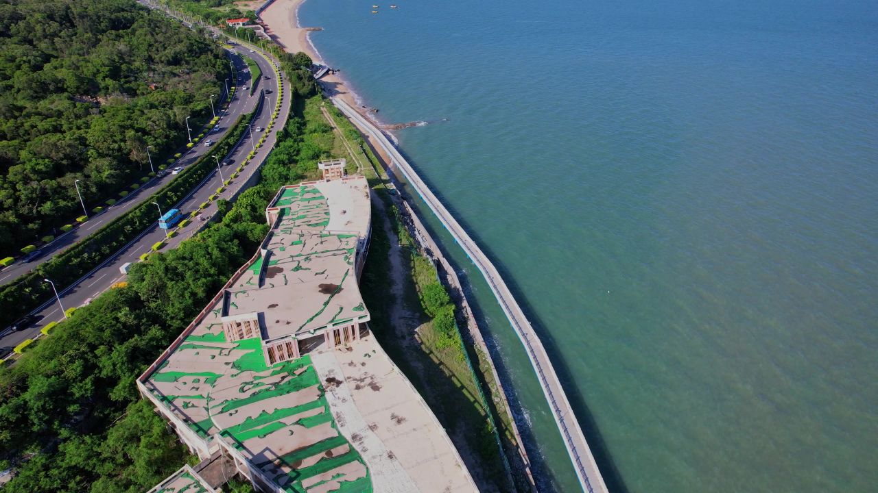 航拍厦门白石炮台遗址