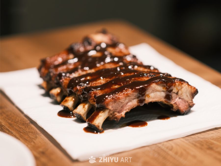 酱汁淋漓的烤排骨