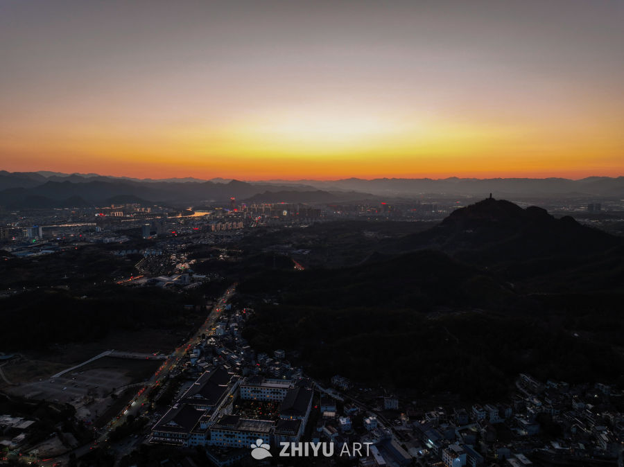 浙江台州天台县国清寺航拍全景  2
