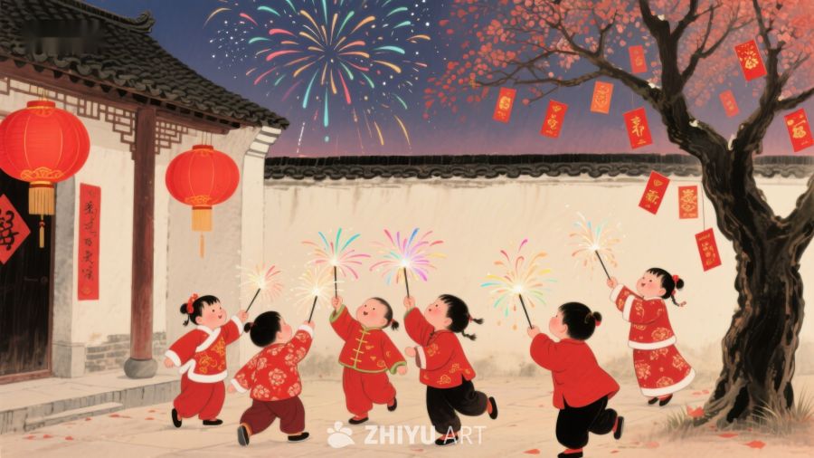 孩童欢庆传统节日 256