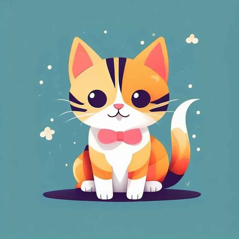 小花猫唯美插画 84