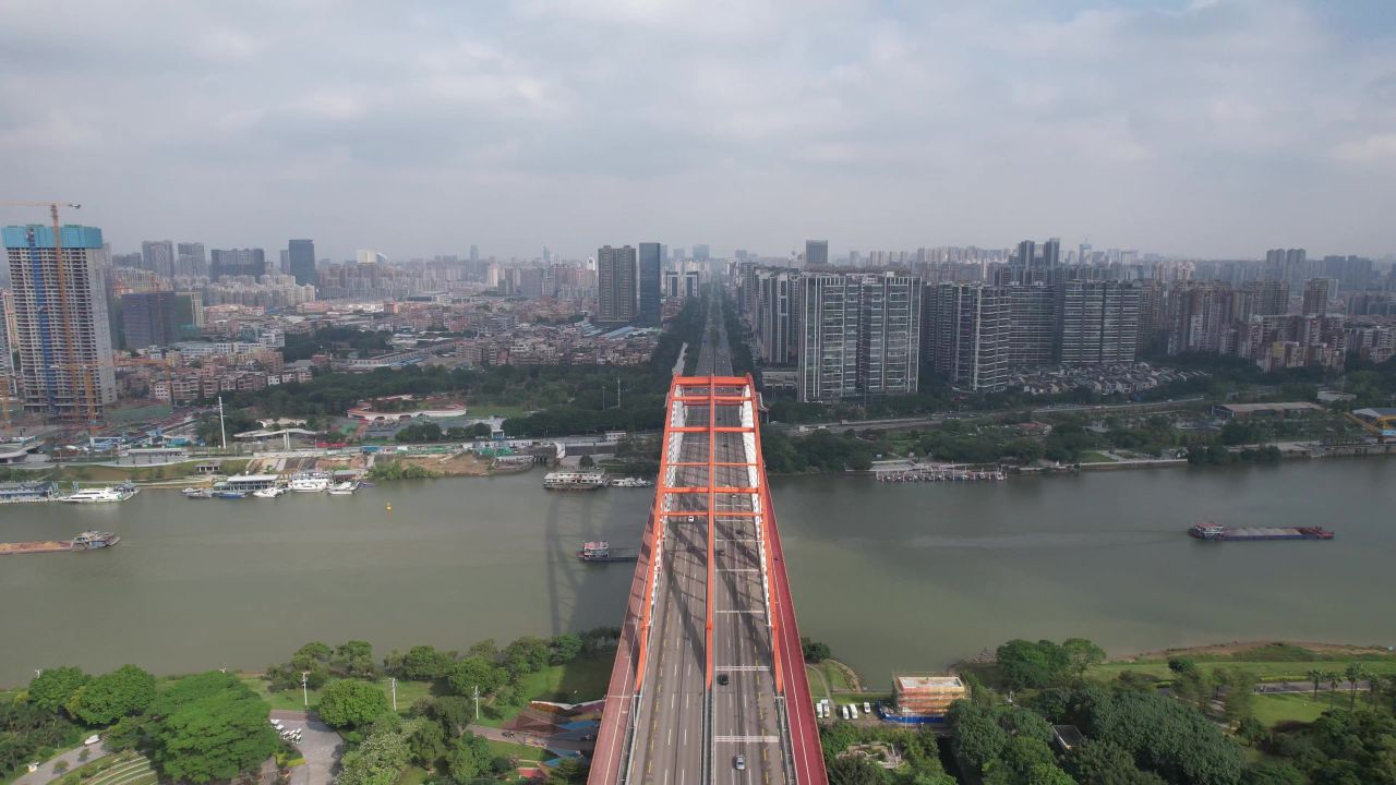 广东佛山城市风光东平大桥航拍