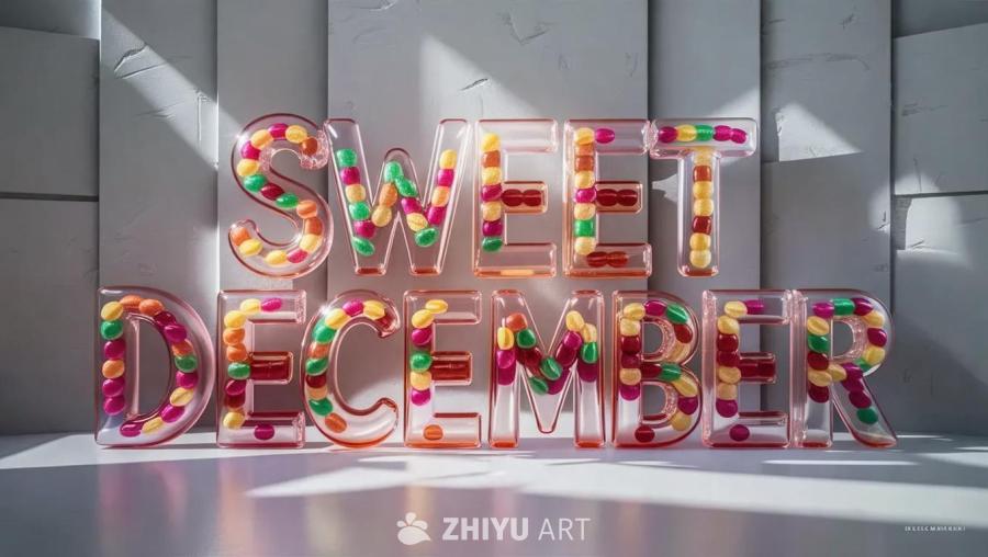 灰色背景上，透明的空心大写字母拼出“SWEET D