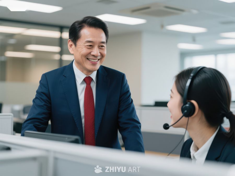 商务人士与客服交流 322