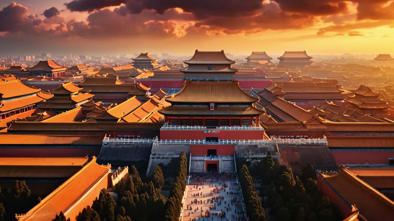 北京故宫博物院紫禁城皇城日出日落延时云海 48