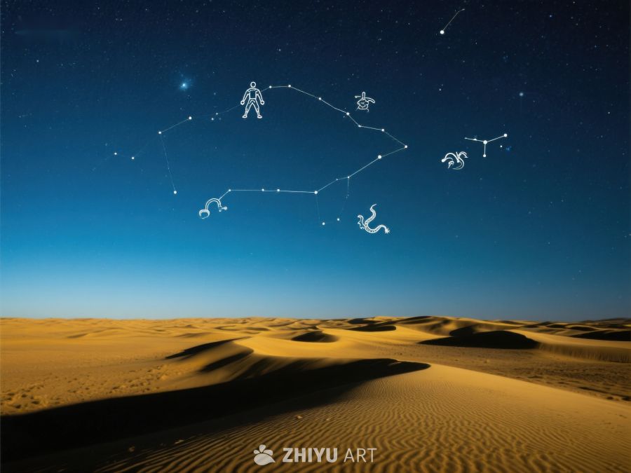 沙漠夜空下的星座图案 111