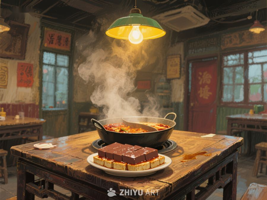 热气腾腾的火锅与豆腐 533