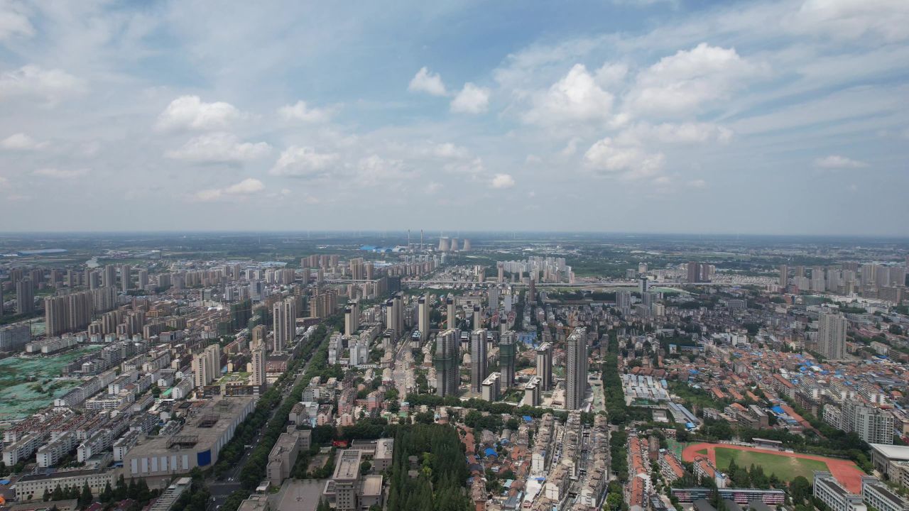 江苏宿迁城市风光地标建筑航拍 