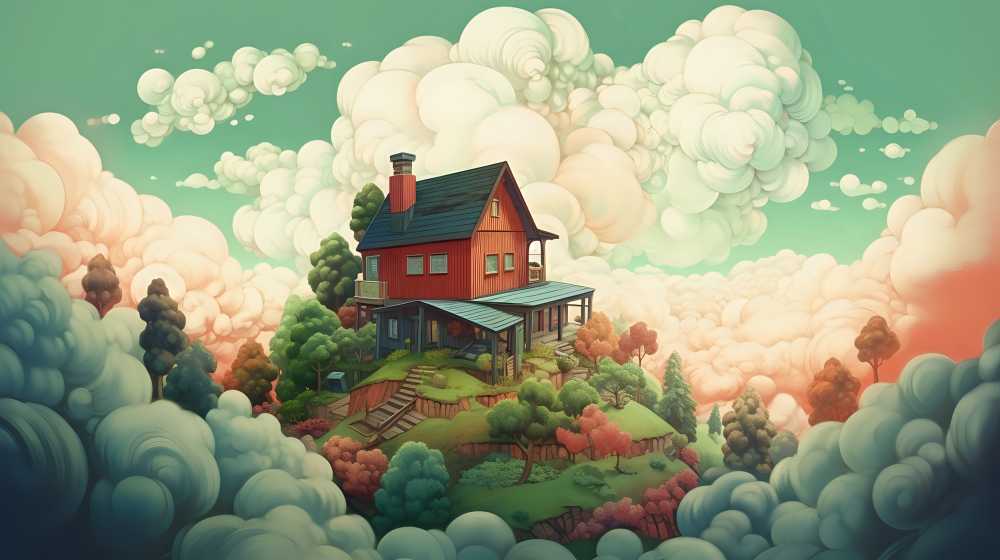 乡村插画阳光风景
