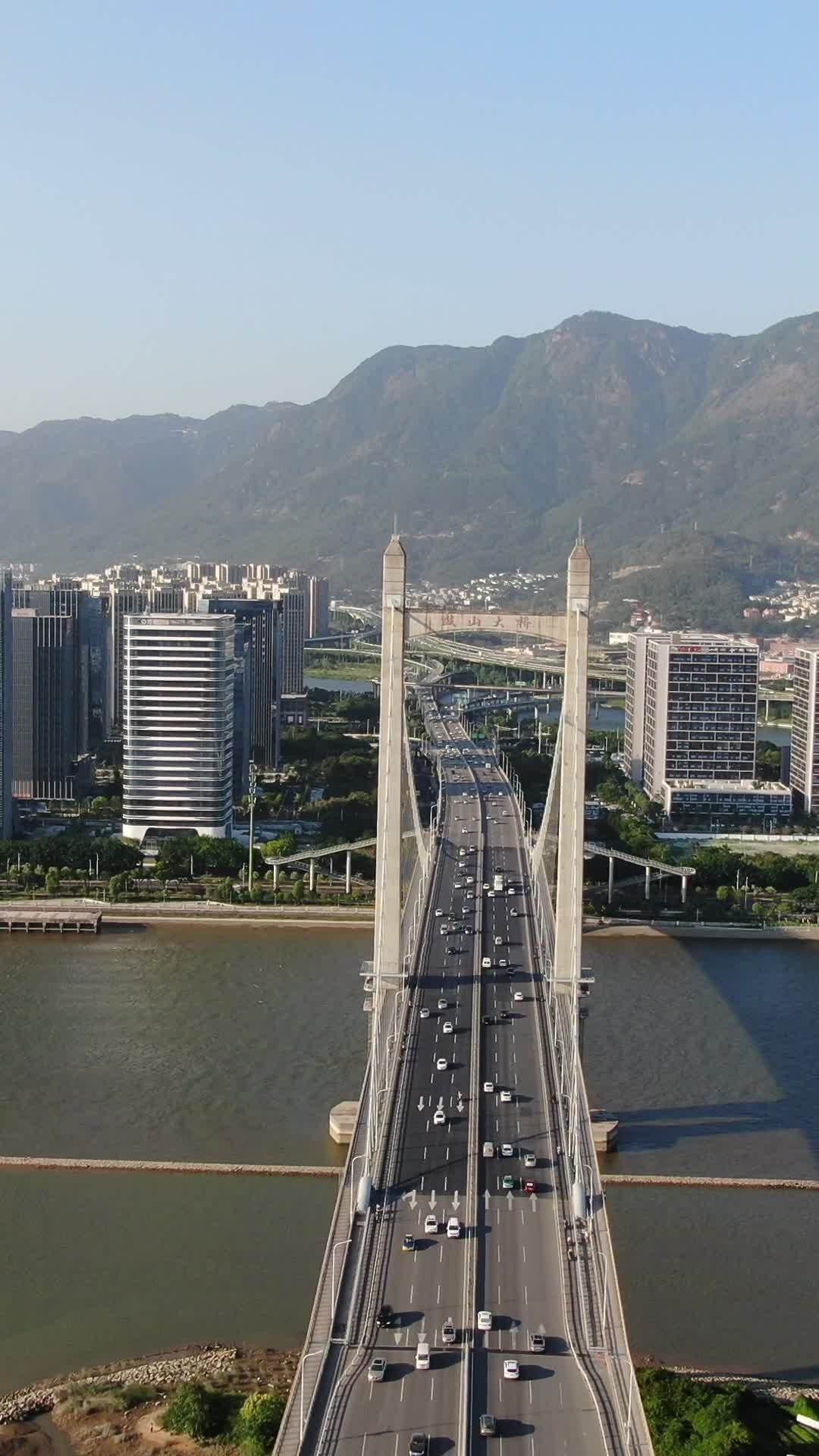 现代化城市的桥梁与自然风光