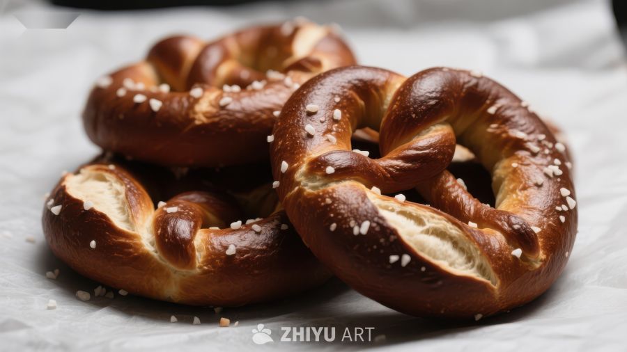 金黄酥脆的椒盐软 pretzel