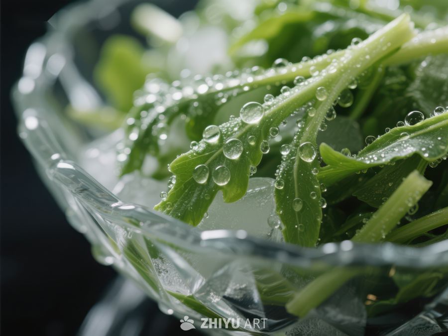 清新绿叶蔬菜冰镇特写 1251