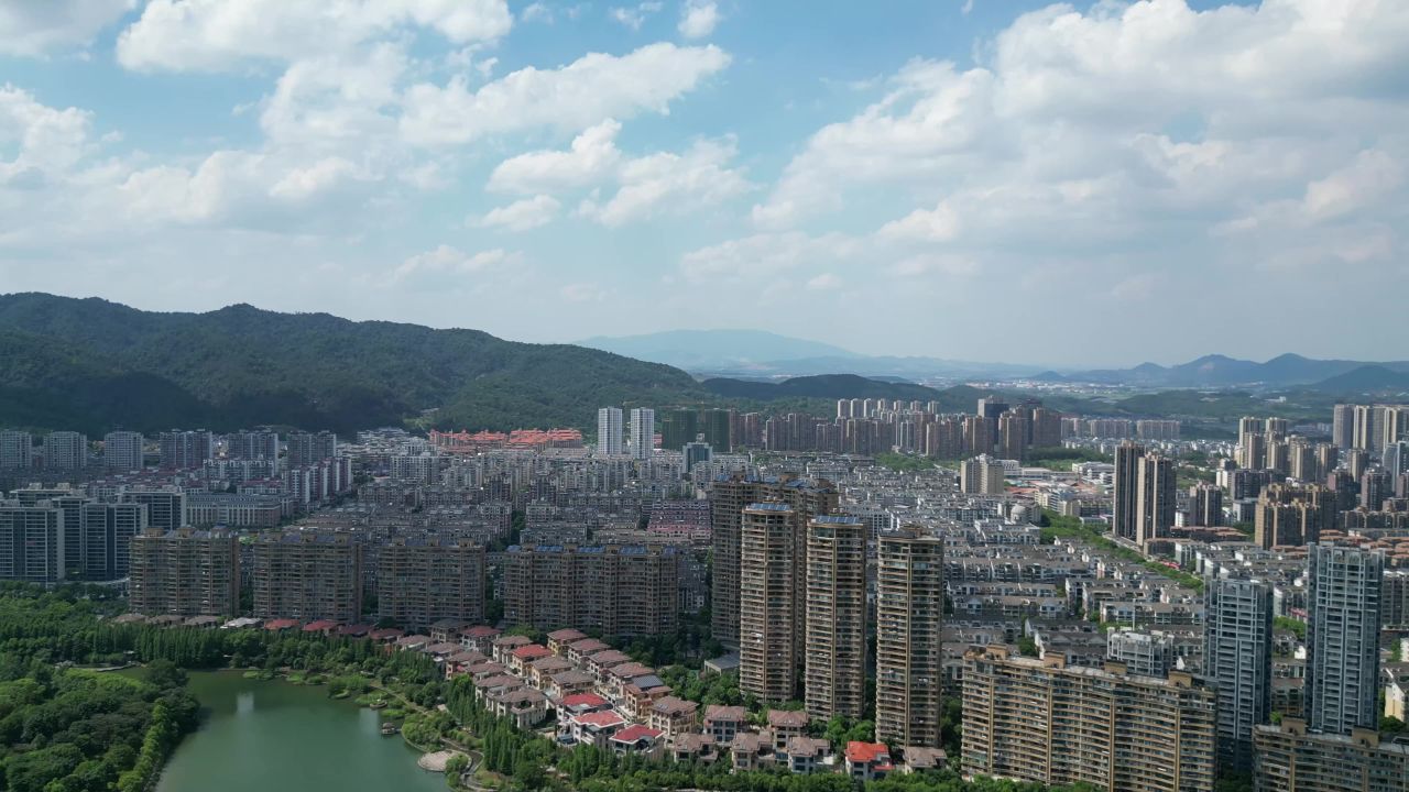 航拍新余城市风光新余大景