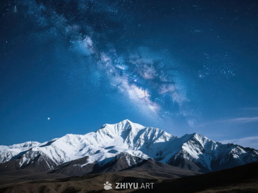 雪山夜景与银河星空 237