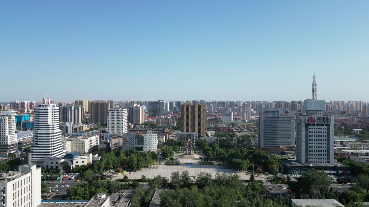 航拍河北保定人民广场