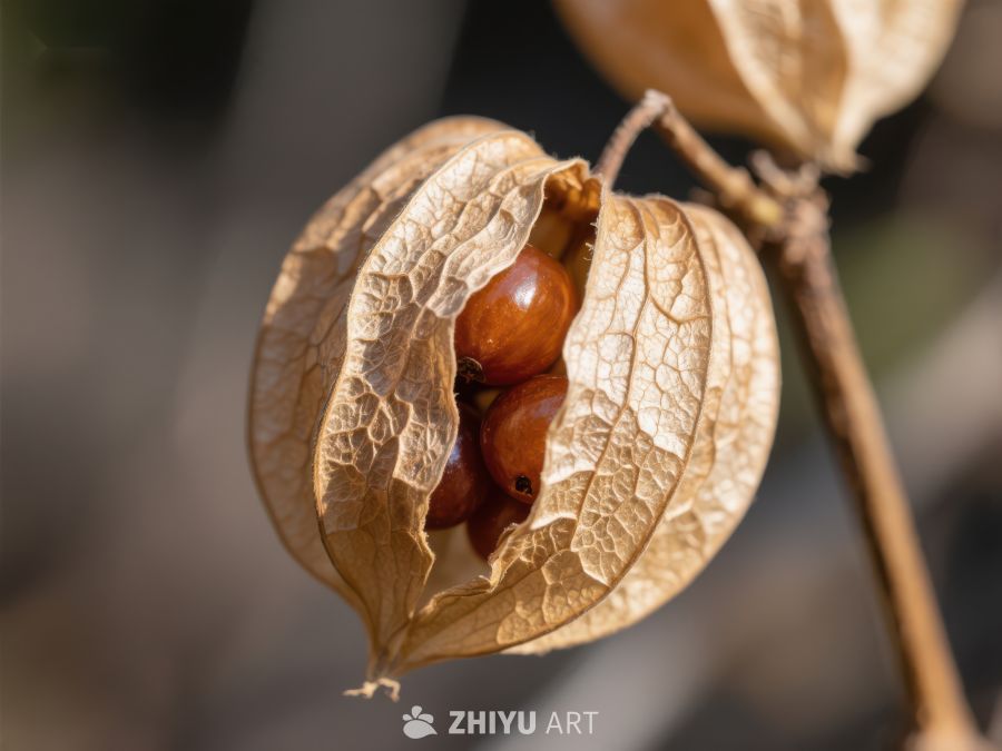 干燥果荚中的橙色果实 140
