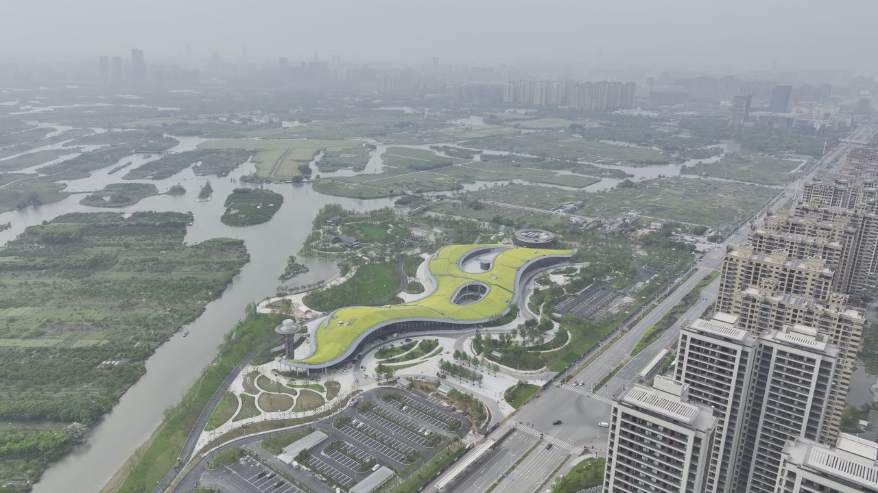 温州三垟湿地东入口航拍景观 10