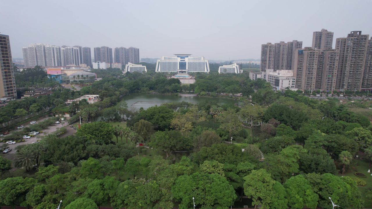 广西钦州城市风光市政府航拍
