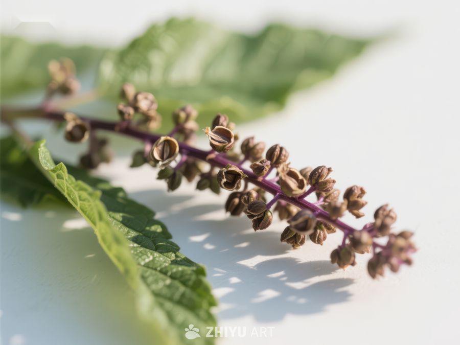 紫色花穗与绿叶的自然特写 719