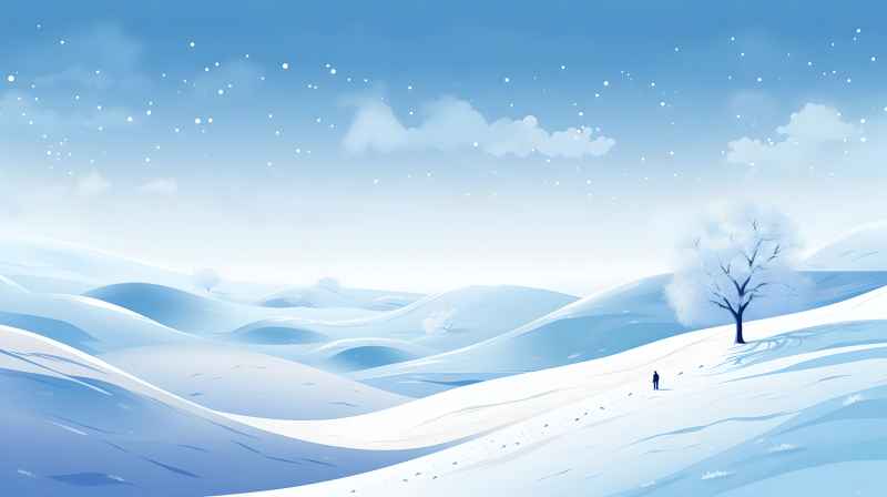 冬季唯美雪景创业插画 22