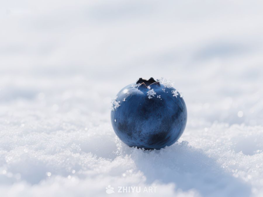 雪地中的蓝莓 728