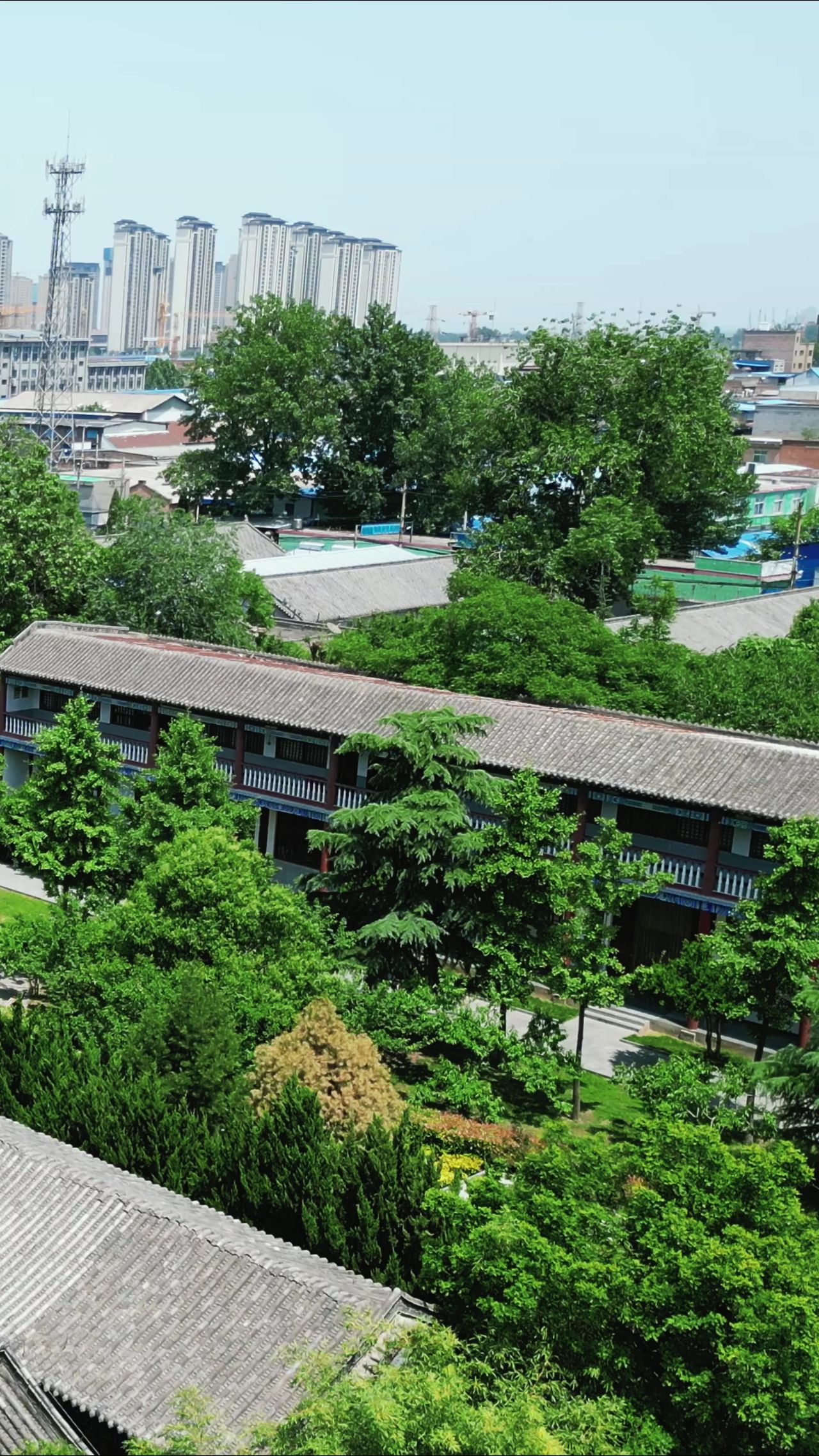 河南洛阳关林寺竖屏航拍  