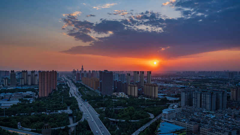 西安市石桥立交城市日转夜延时照片精修 4