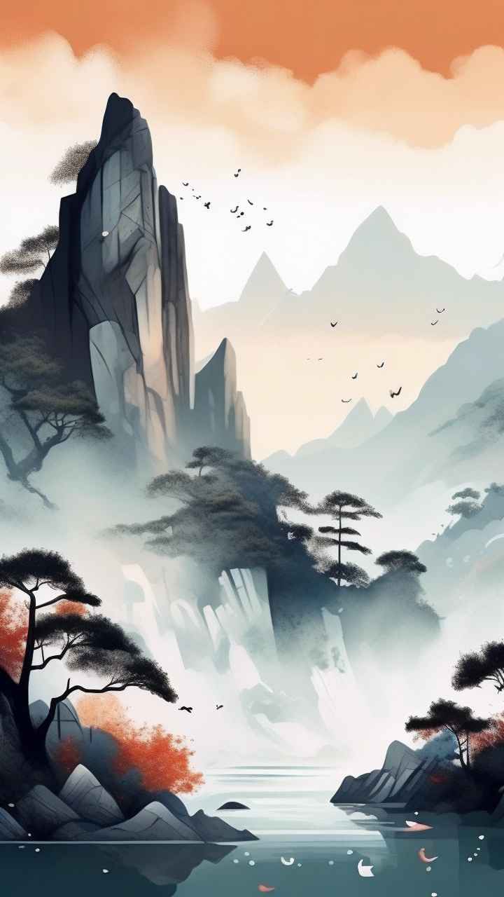 山水画国风背景 74