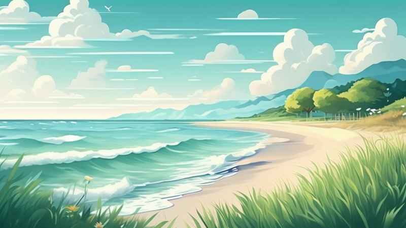 海边的插图梦幻般的自然田园风光 19