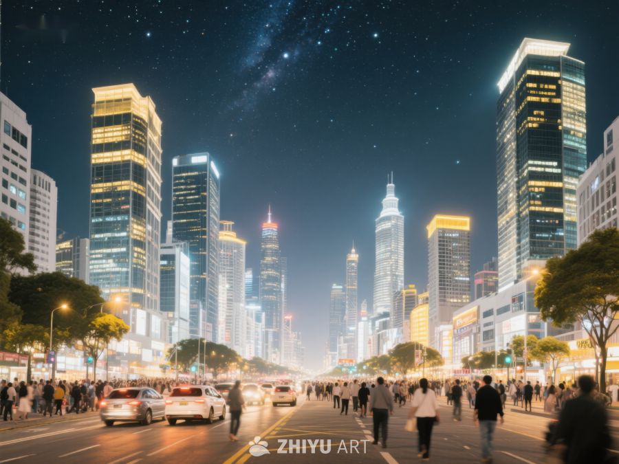 夜景城市繁华街道 249