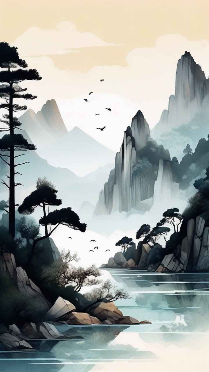 山水画国风背景 102