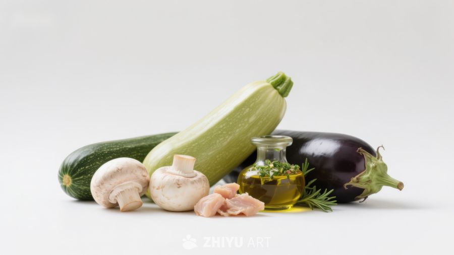 新鲜蔬菜与食材组合