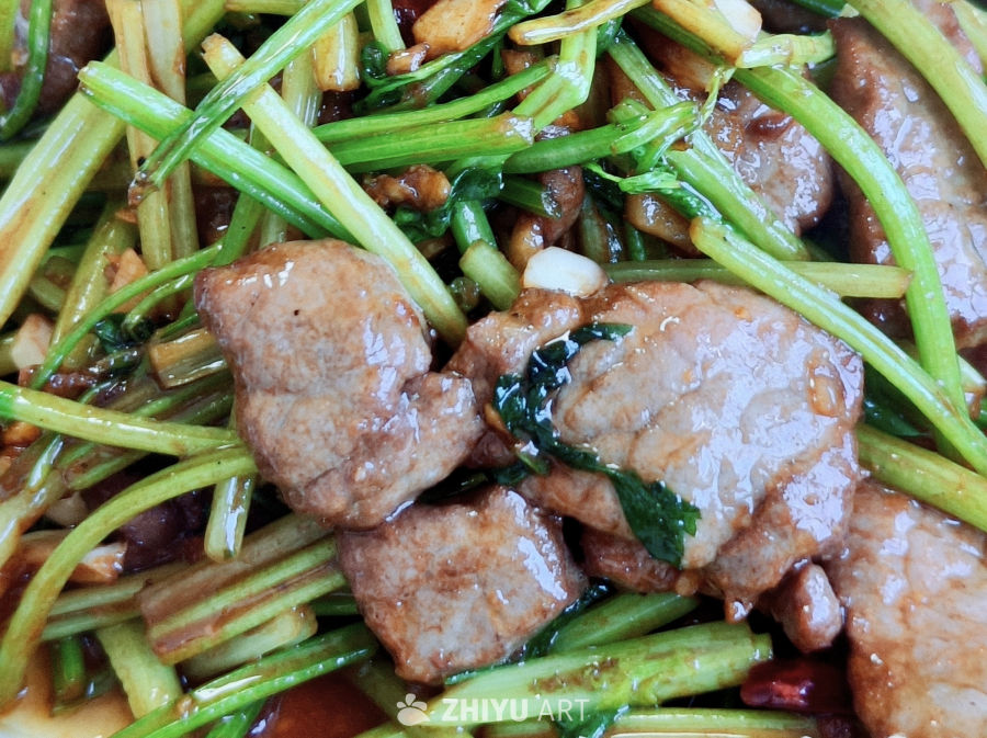 美味的芹菜炒牛肉